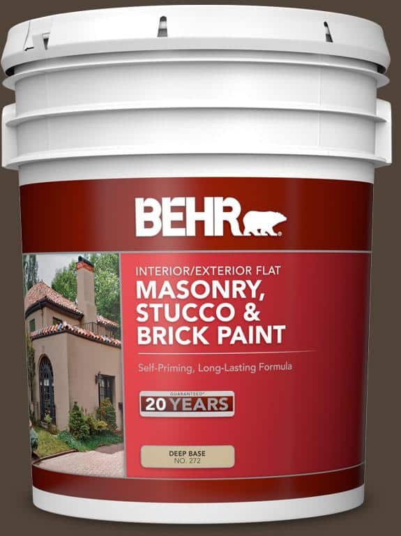 BEHR 5 gal. #790B-7 Bitter Chocolate Flat Interior/Exterior Masonry, Stucco and Brick Paint