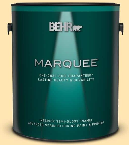 BEHR MARQUEE 1 gal. #P260-3 Vanilla Ice Cream Semi-Gloss Enamel Interior Paint & Primer