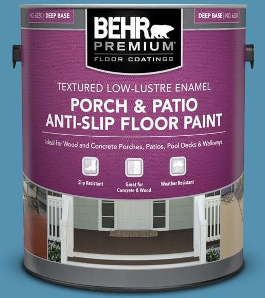 BEHR PREMIUM 1 gal. #M490-5 Jet Ski Textured Low-Lustre Enamel Interior/Exterior Porch and Patio Anti-Slip Floor Paint