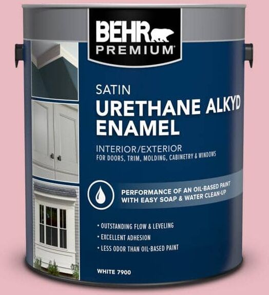 BEHR PREMIUM 1 gal. #M150-2 Peppermint Stick Urethane Alkyd Satin Enamel Interior/Exterior Paint