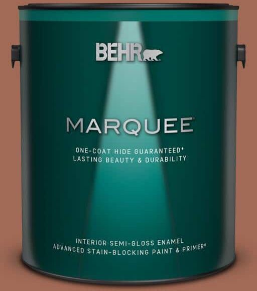 BEHR MARQUEE 1 gal. #S180-6 Perfect Penny One-Coat Hide Semi-Gloss Enamel Interior Paint & Primer