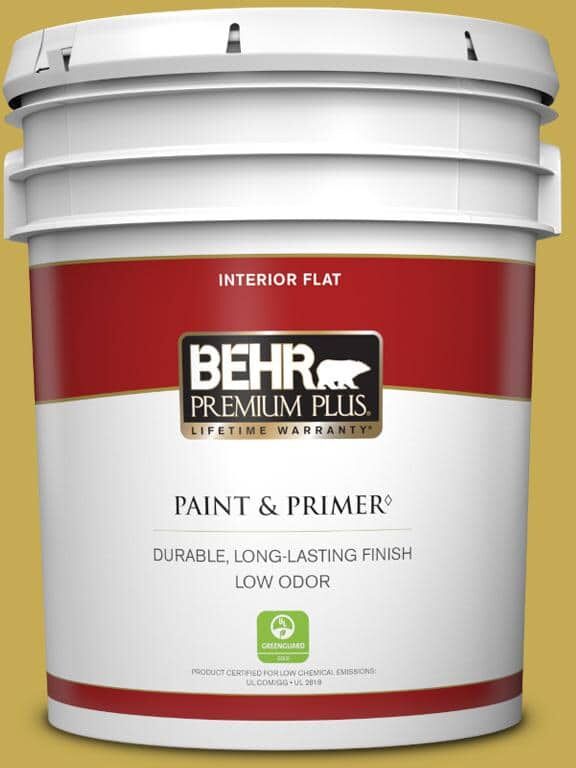 BEHR PREMIUM PLUS 5 gal. #380D-6 Leapfrog Flat Low Odor Interior Paint & Primer