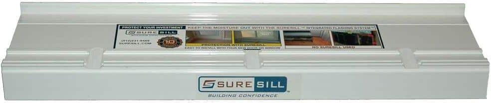 SureSill 4-1/8 in. x 80 in. White PVC Sloped Sill Pans for Door and Window Installation and Flashing (10-Pack)