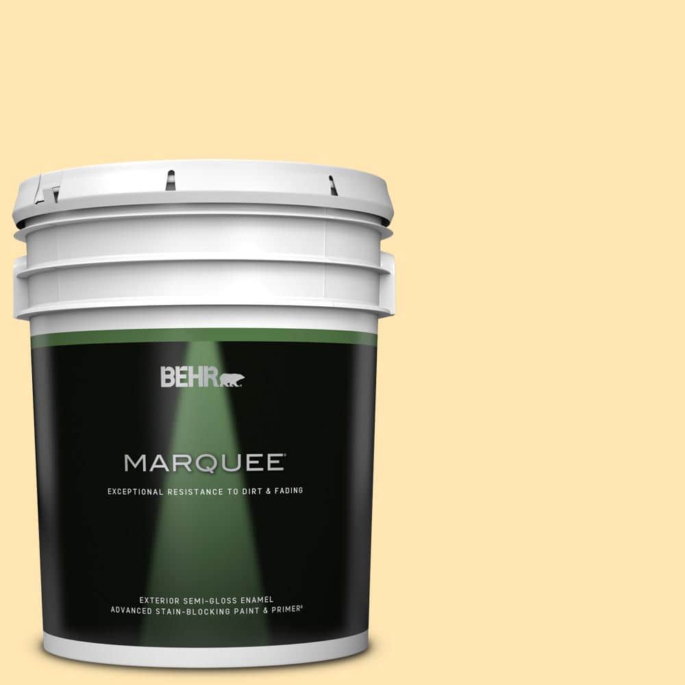BEHR MARQUEE 5 gal. #P260-3 Vanilla Ice Cream Semi-Gloss Enamel Exterior Paint & Primer