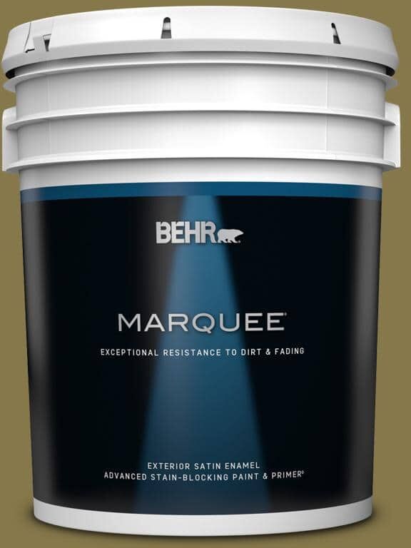 BEHR MARQUEE 5 gal. #M330-7 Green Tea Leaf Satin Enamel Exterior Paint & Primer