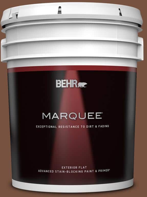 BEHR MARQUEE 5 gal. #240F-7 Root Beer Flat Exterior Paint & Primer