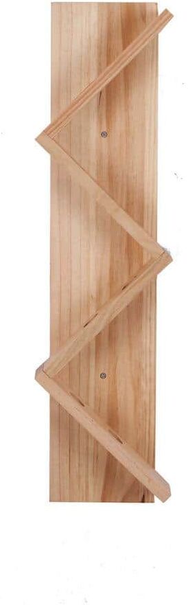 Vertical Z-Wine Rackwall-Mounted Solid Wood Wine Rack for Living Room, Kitchen, Natural