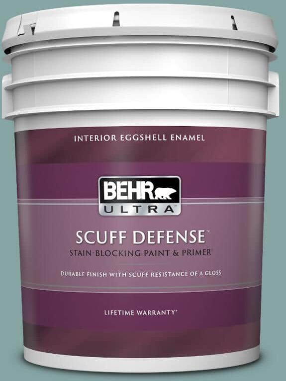 BEHR ULTRA 5 gal. #PPU13-08 Venus Teal Extra Durable Eggshell Enamel Interior Paint & Primer