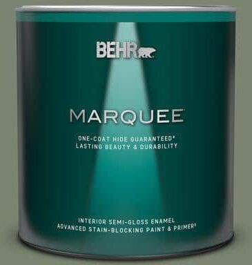 BEHR MARQUEE 1 qt. #PPU11-18 Cactus Garden Semi-Gloss Enamel Interior Paint & Primer