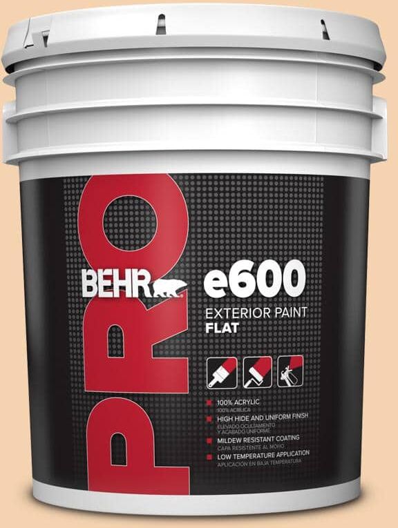 BEHR PRO 5 Gal. #PPL-42 Warm Apricot Flat Exterior Paint