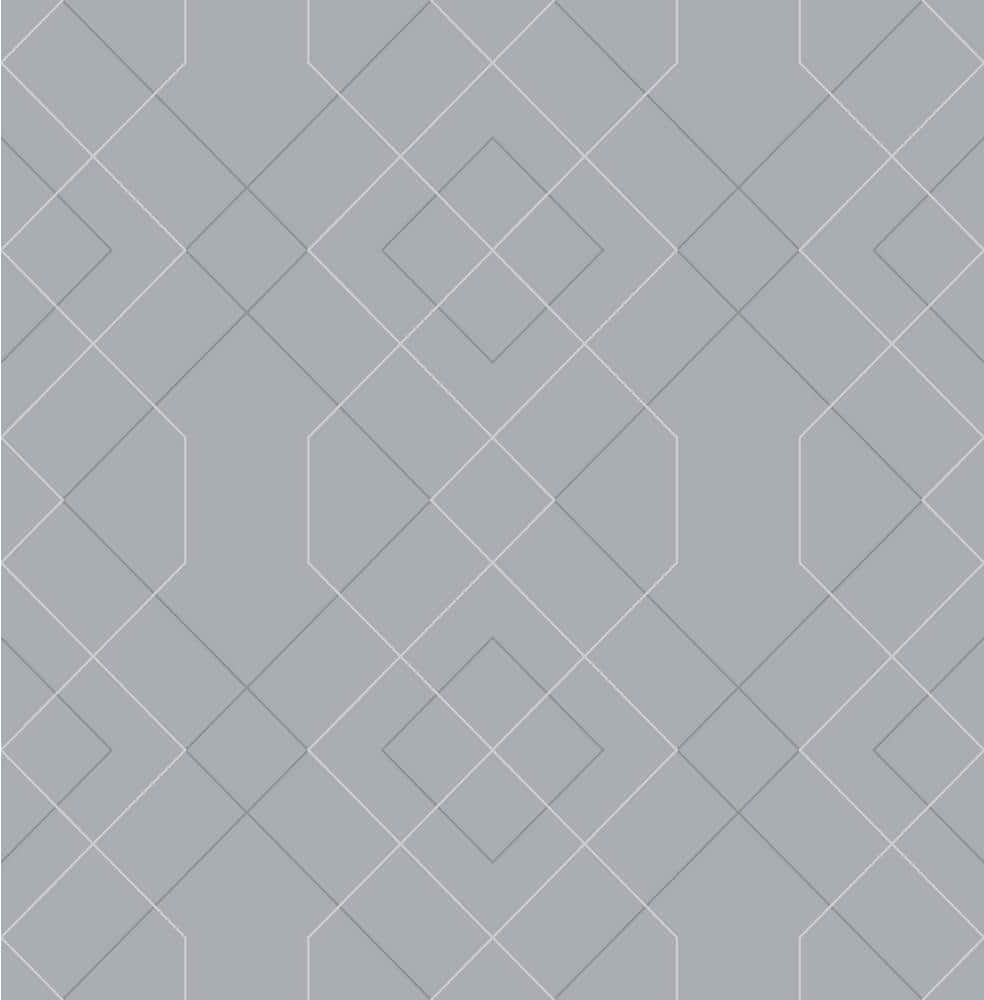 Scott Ballard Pewter Geometric Pewter Paper Strippable Roll (Covers 56.4 sq. ft.)