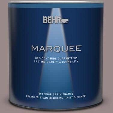 BEHR MARQUEE 1 qt. #MQ1-37 Fashion Week One-Coat Hide Satin Enamel Interior Paint & Primer