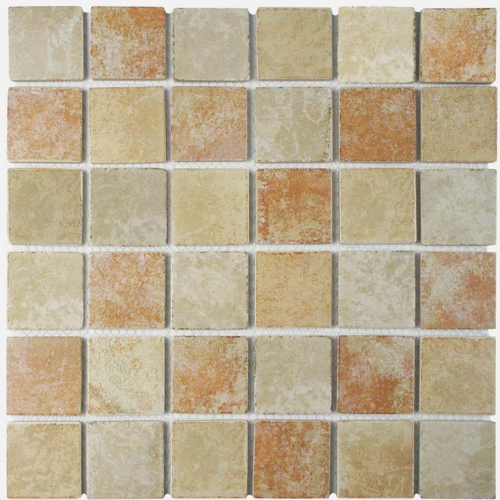 Merola Tile Colorado Quad Adobe 12-1/2 in. x 12-1/2 in. Porcelain Mosaic Tile (11.1 sq. ft./Case)