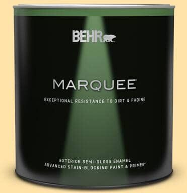 BEHR MARQUEE 1 qt. #P270-3 Sunflower Seed Semi-Gloss Enamel Exterior Paint & Primer