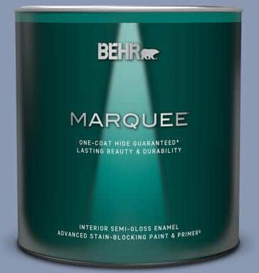 BEHR MARQUEE 1 qt. #600F-5 Blueberry Buckle Semi-Gloss Enamel Interior Paint & Primer