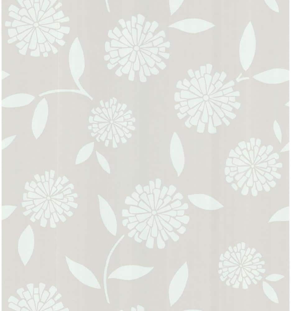 Brewster Zinnia Beige Flower Paper Strippable Roll Wallpaper (Covers 56.4 sq. ft.)