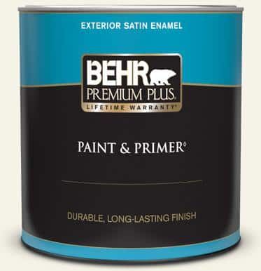 BEHR PREMIUM PLUS 1 qt. #ECC-11-2 Daisy Field Satin Enamel Exterior Paint & Primer