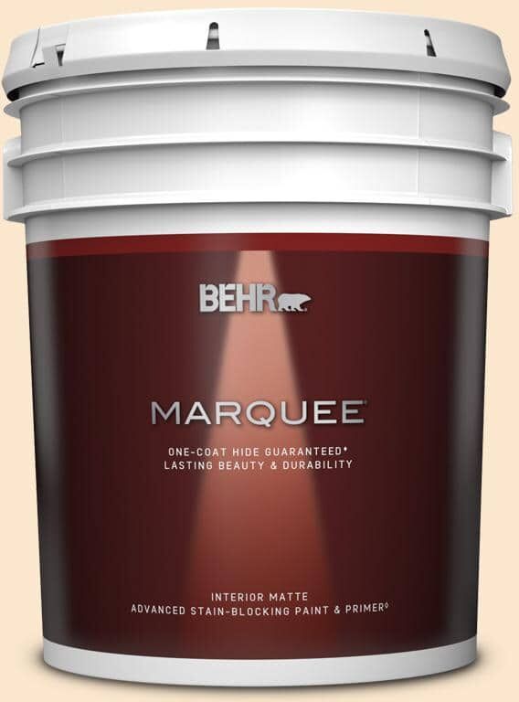 BEHR MARQUEE 5 gal. #M240-1 Bay Scallop Matte Interior Paint & Primer