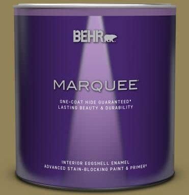 BEHR MARQUEE 1 qt. #S330-6 Dash of Oregano Eggshell Enamel Interior Paint & Primer