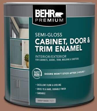 BEHR PREMIUM 1 qt. #PFC-14 Iron Ore Semi-Gloss Enamel Interior/Exterior Cabinet, Door & Trim Paint