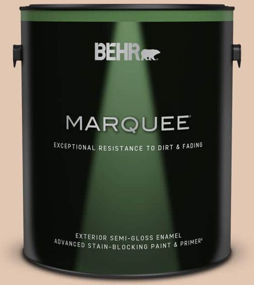 BEHR MARQUEE 1 gal. #S210-2 Tapestry Beige Semi-Gloss Enamel Exterior Paint & Primer