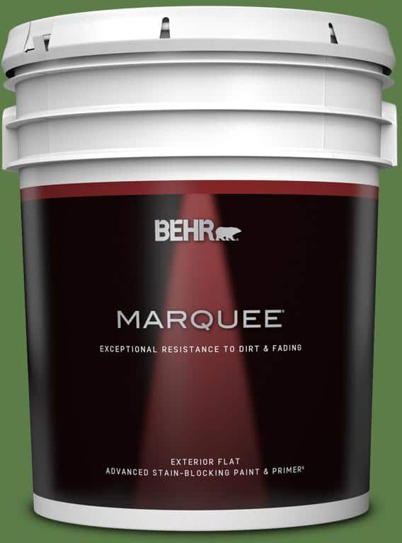 BEHR MARQUEE 5 gal. #440D-6 Grassy Field Flat Exterior Paint & Primer