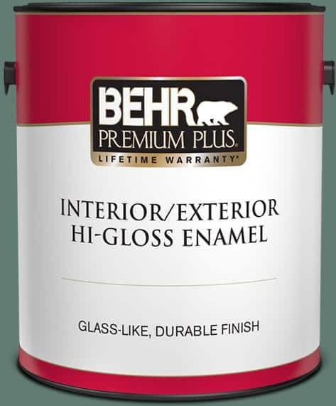 BEHR PREMIUM PLUS 1 gal. #S430-6 Forest Edge Hi-Gloss Enamel Interior/Exterior Paint