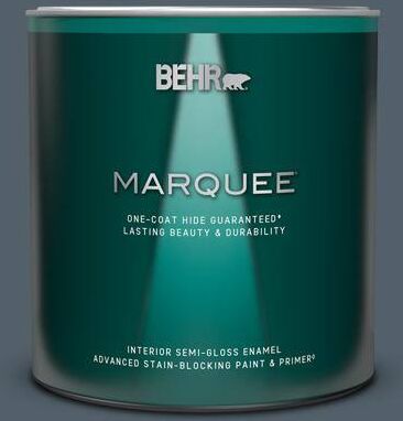 BEHR MARQUEE 1 qt. #ECC-35-3 Thunder Bay Semi-Gloss Enamel Interior Paint & Primer