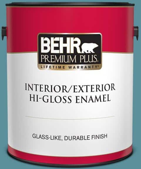 BEHR PREMIUM PLUS 1 gal. Home Decorators Collection #HDC-AC-23A Cabana Blue Interior/Exterior Hi-Gloss Enamel Paint