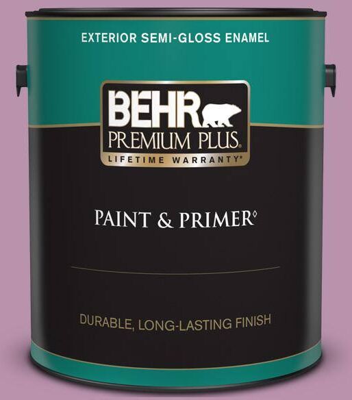 BEHR PREMIUM PLUS 1 gal. #680D-5 Bed of Roses Semi-Gloss Enamel Exterior Paint & Primer