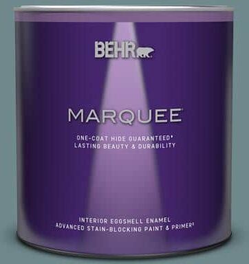 BEHR MARQUEE 1 qt. #PPU13-06 Polaris Blue Eggshell Enamel Interior Paint & Primer