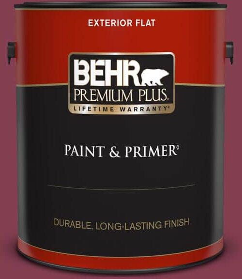 BEHR PREMIUM PLUS 1 gal. #S-H-100 Exotic Flowers Flat Exterior Paint & Primer