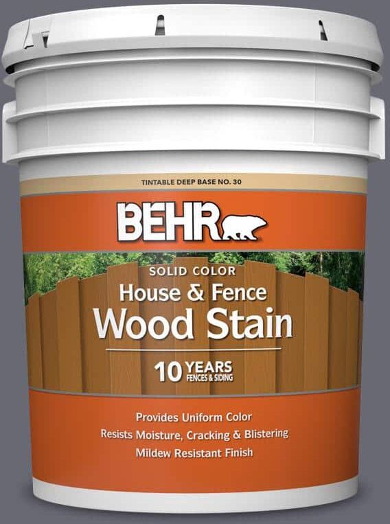 BEHR 5 gal. #T16-15 Charcoal Plum Solid Color House and Fence Exterior Wood Stain