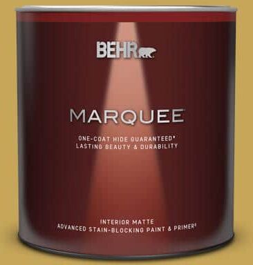 BEHR MARQUEE 1 qt. #PPU6-18 Lemongrass Matte Interior Paint & Primer