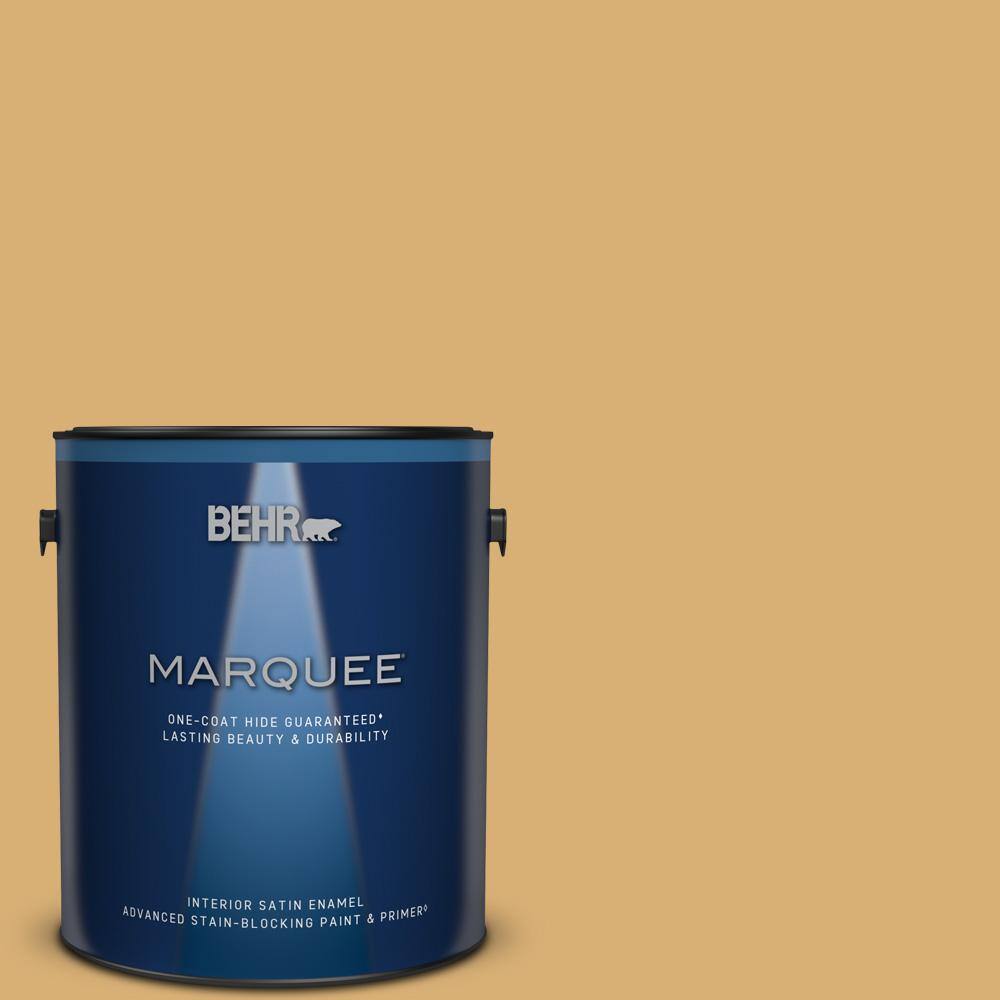 BEHR MARQUEE 1 gal. Home Decorators Collection #HDC-AC-08 Mustard Field Satin Enamel Interior Paint & Primer