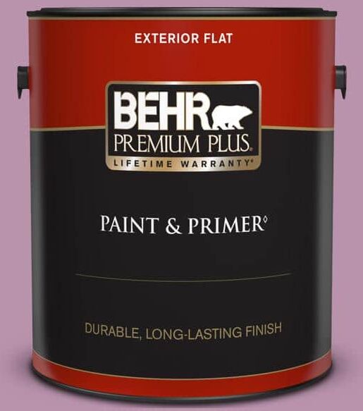 BEHR PREMIUM PLUS 1 gal. #680D-5 Bed of Roses Flat Exterior Paint & Primer