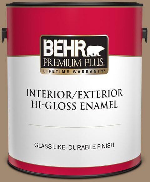 BEHR PREMIUM PLUS 1 gal. #700D-5 Toffee Crunch Hi-Gloss Enamel Interior/Exterior Paint