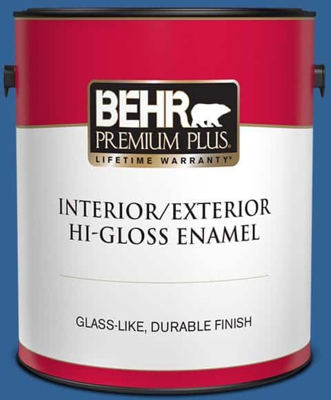 BEHR PREMIUM PLUS 1 gal. #S-G-580 Running Water Hi-Gloss Enamel Interior/Exterior Paint