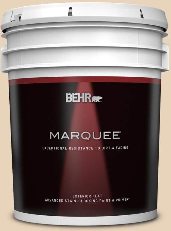 BEHR MARQUEE 5 gal. #S260-1A Cake Crumbs Flat Exterior Paint & Primer