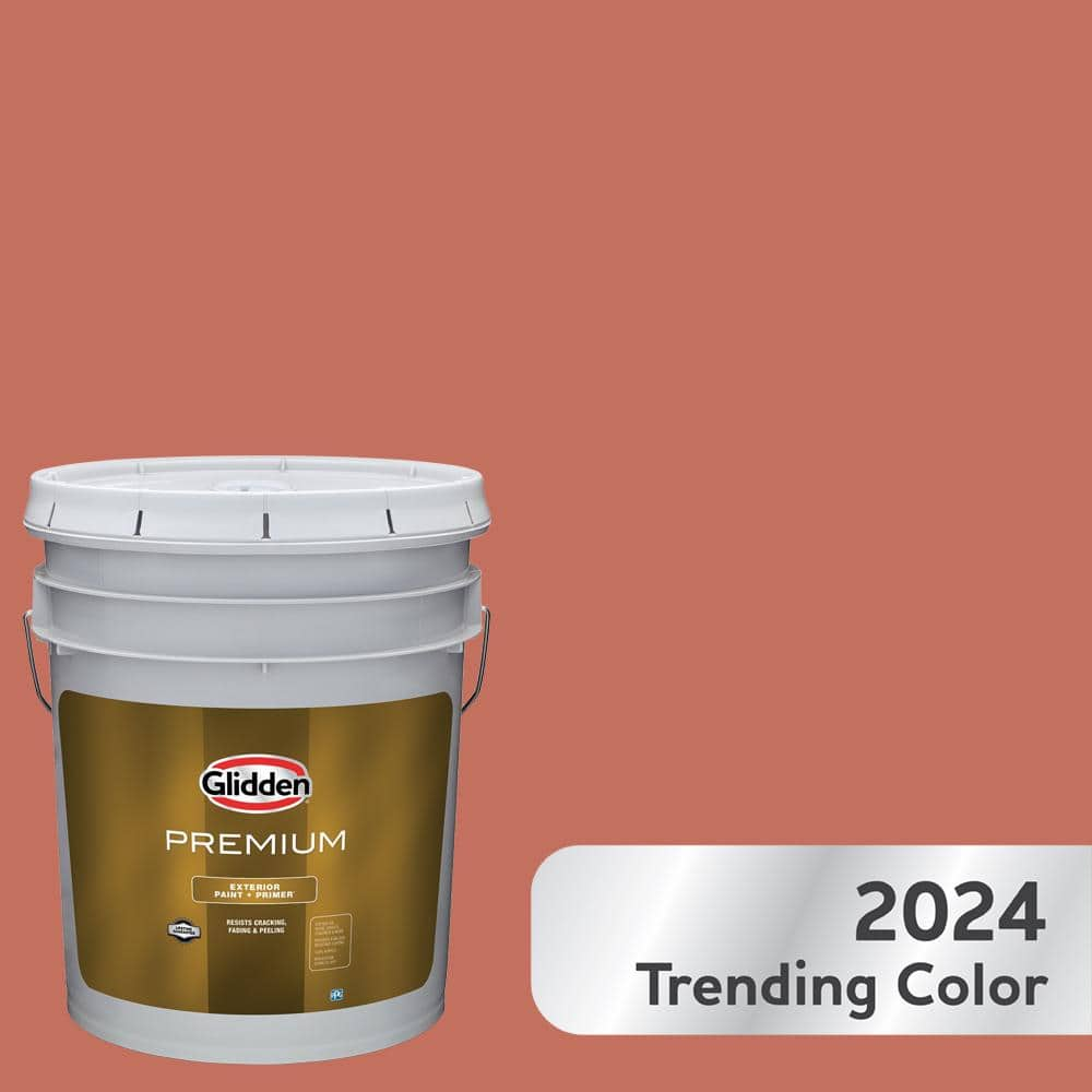 Glidden Premium 5 gal. PPG1191-6 Cajun Spice Semi-Gloss Exterior Latex Paint