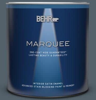 BEHR MARQUEE 1 qt. #ECC-35-3 Thunder Bay Satin Enamel Interior Paint & Primer