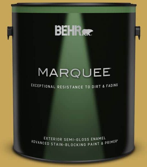 BEHR MARQUEE 1 gal. #PPU6-18 Lemongrass Semi-Gloss Enamel Exterior Paint & Primer