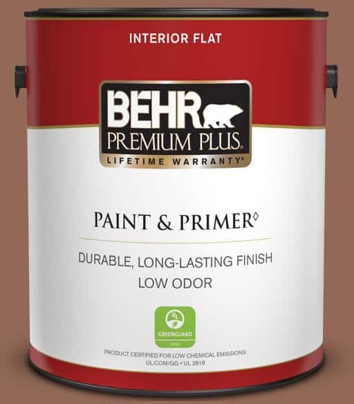 BEHR PREMIUM PLUS 1 gal. #S190-6 Rio Rust Flat Low Odor Interior Paint & Primer