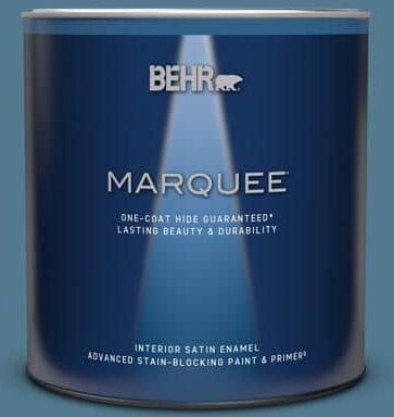 BEHR MARQUEE 1 qt. #PPU14-03 Cayman Bay Satin Enamel Interior Paint & Primer