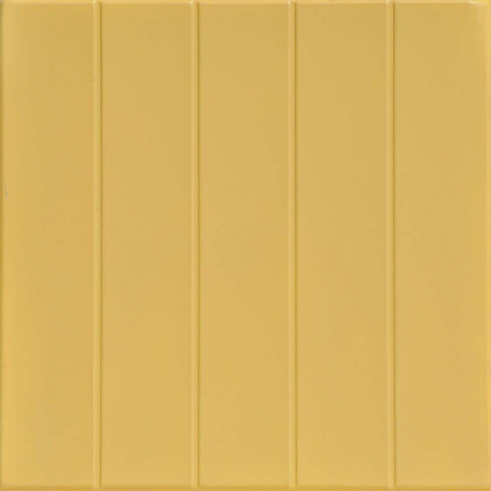 A La Maison Ceilings Bead Board Concord Ivory 1.6 ft. x 1.6 ft. Decorative Foam Glue Up Ceiling Tile (21.6 sq. ft./case)