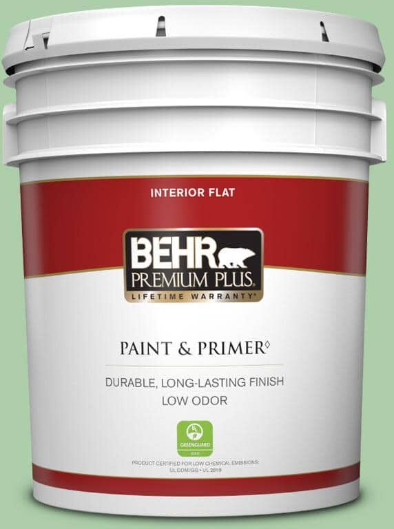 BEHR PREMIUM PLUS 5 gal. #450D-4 Garden Room Flat Low Odor Interior Paint & Primer