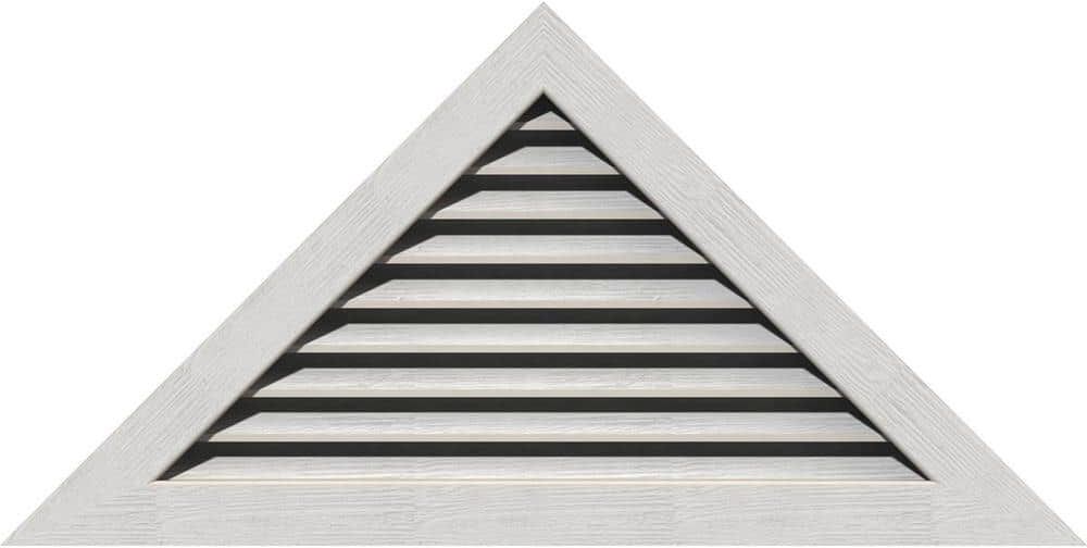 Ekena Millwork 97" x 20.25" Triangle Primed Rough Sawn Western Red Cedar Wood Gable Louver Vent Functional