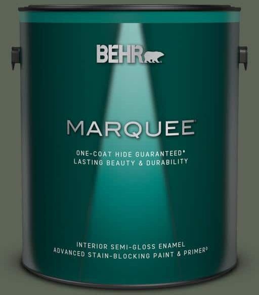 BEHR MARQUEE 1 gal. #T13-16 Pine Cone Pass Semi-Gloss Enamel Interior Paint & Primer