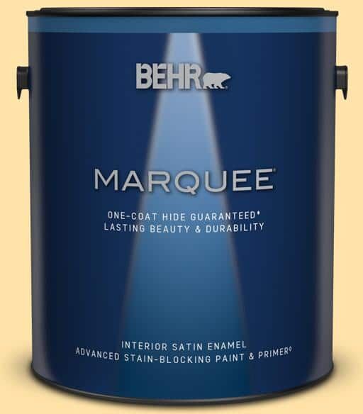 BEHR MARQUEE 1 gal. #P270-3 Sunflower Seed Satin Enamel Interior Paint & Primer