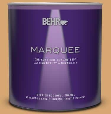 BEHR MARQUEE 1 qt. #M250-4 Cake Spice Eggshell Enamel Interior Paint & Primer